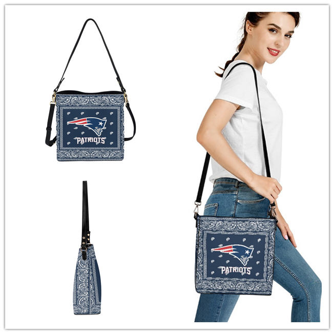New England Patriots PU Leather Bucket Handbag 001